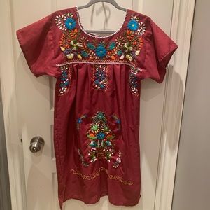 Mexican embroidered cotton dress - S/M